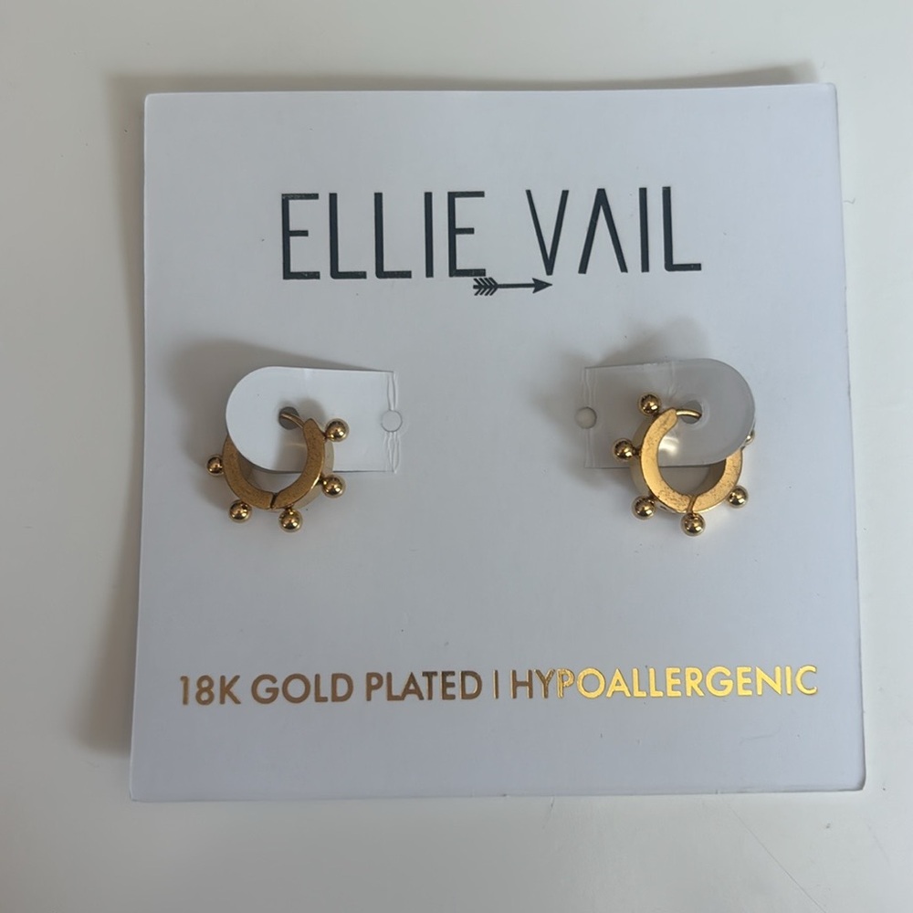 Chic Gold Ball-Accented Hoop Earrings
